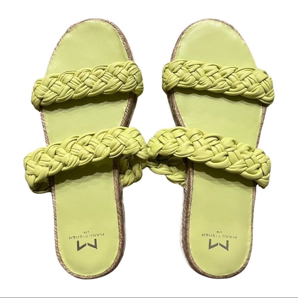 Marc Fisher Ltd Lime Green Jaimee Leather Braided… - image 2